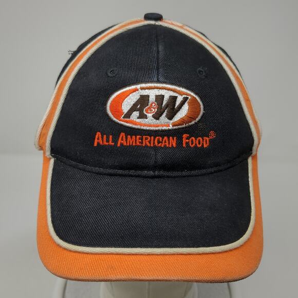 A&W All American Food Strapback Baseball Cap Black One Size CSA International - Picture 2 of 10